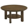 Pemberly Row 2-piece Round Transitional Wood Coffee Table Set in Brown