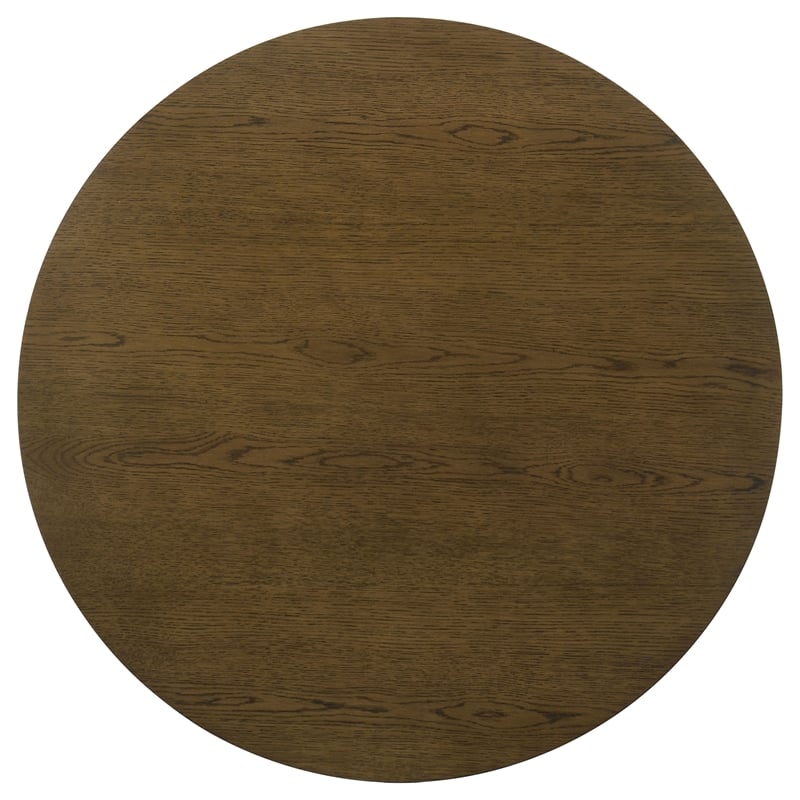 Pemberly Row 3-piece Round Transitional Wood Coffee Table Set in Brown