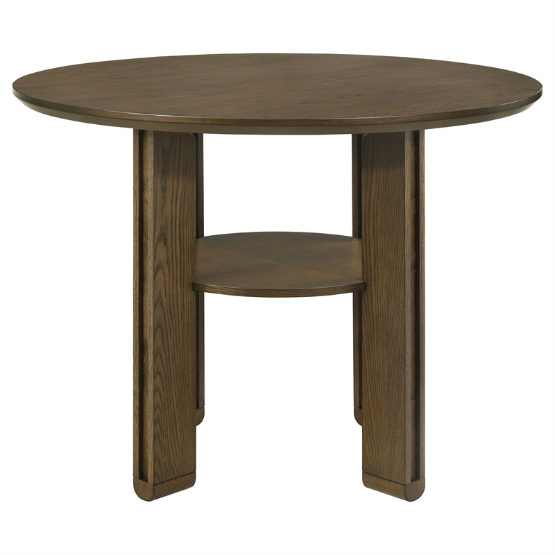 Pemberly Row 47-inch Round Counter Height Dining Table in Brown