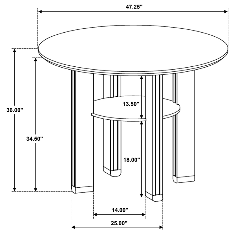 Pemberly Row 47-inch Round Counter Height Dining Table in Brown