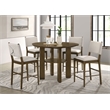 Pemberly Row 5-piece Round Counter Height Dining Room Set in Brown