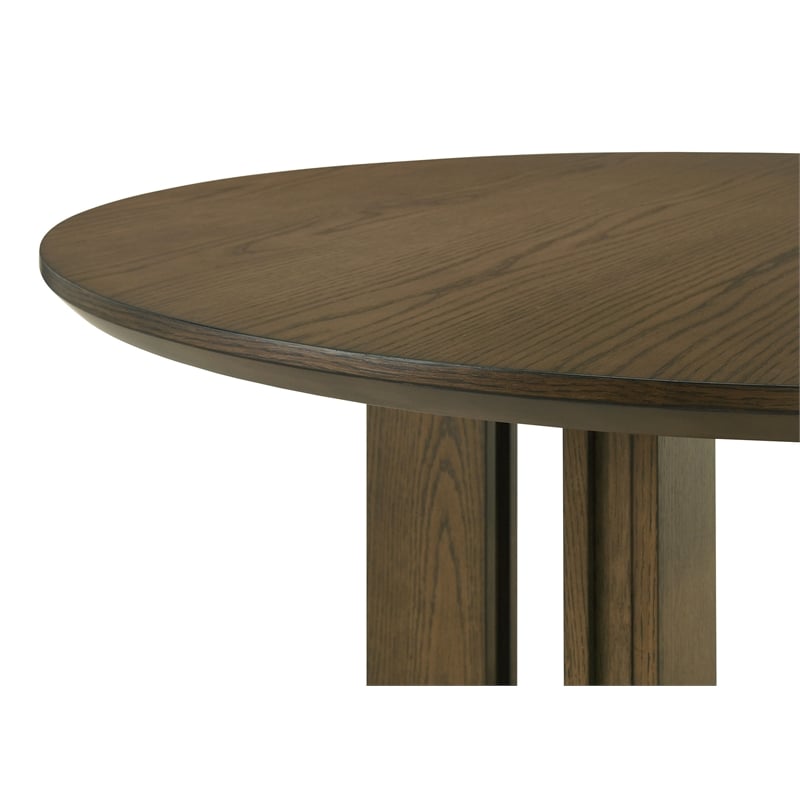 Pemberly Row 5-piece Round Counter Height Dining Room Set in Brown