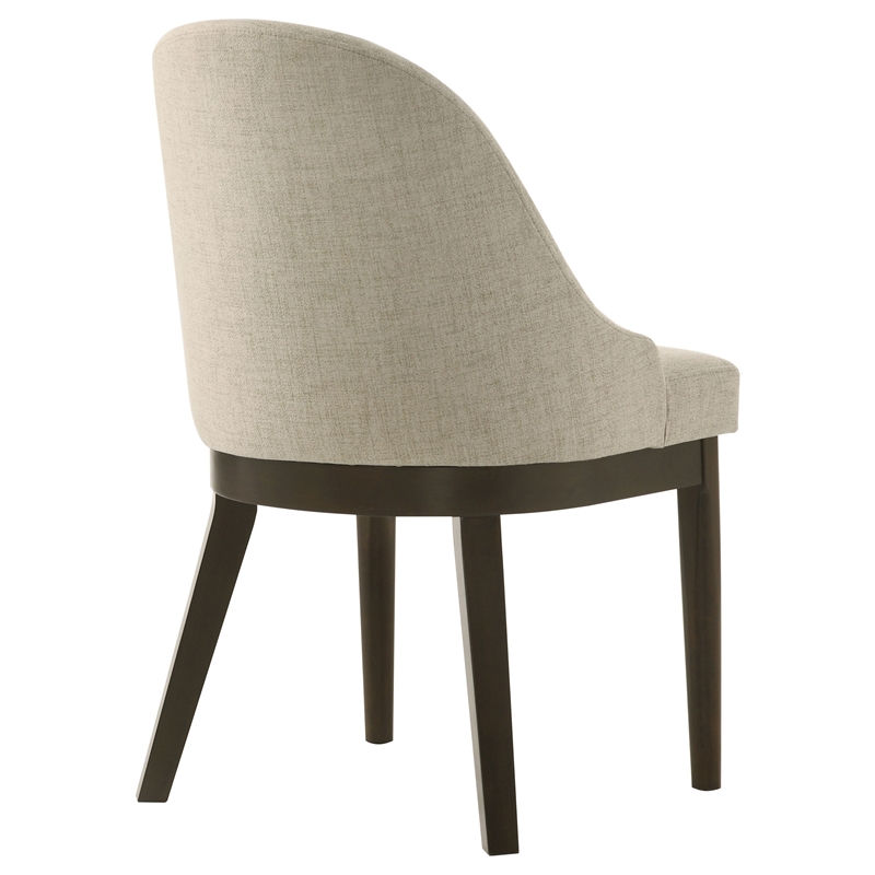Pemberly Row Upholstered Fabric Dining Side Chair Set of 2 in Beige