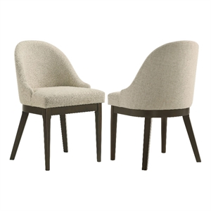 Pemberly Row Upholstered Fabric Dining Side Chair Set of 2 in Beige