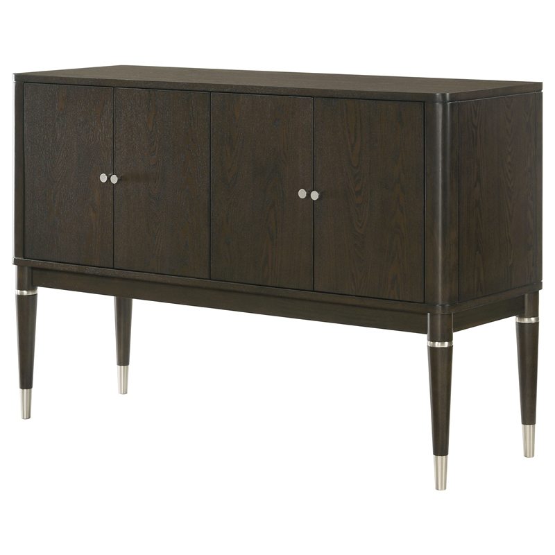 Pemberly Row 4-door Dining Sideboard Server with Shelves in Ash Brown