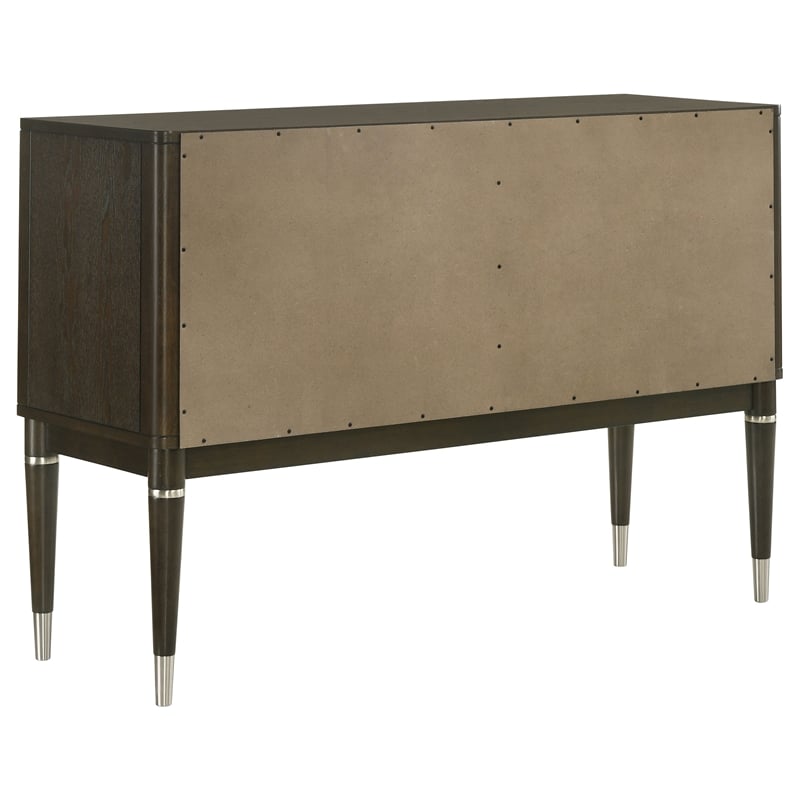Pemberly Row 4-door Dining Sideboard Server with Shelves in Ash Brown