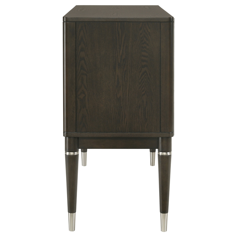 Pemberly Row 4-door Dining Sideboard Server with Shelves in Ash Brown