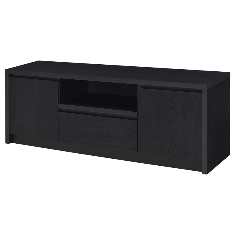 Pemberly Row 60-inch 2-door TV Stand Media Console in Black Finish