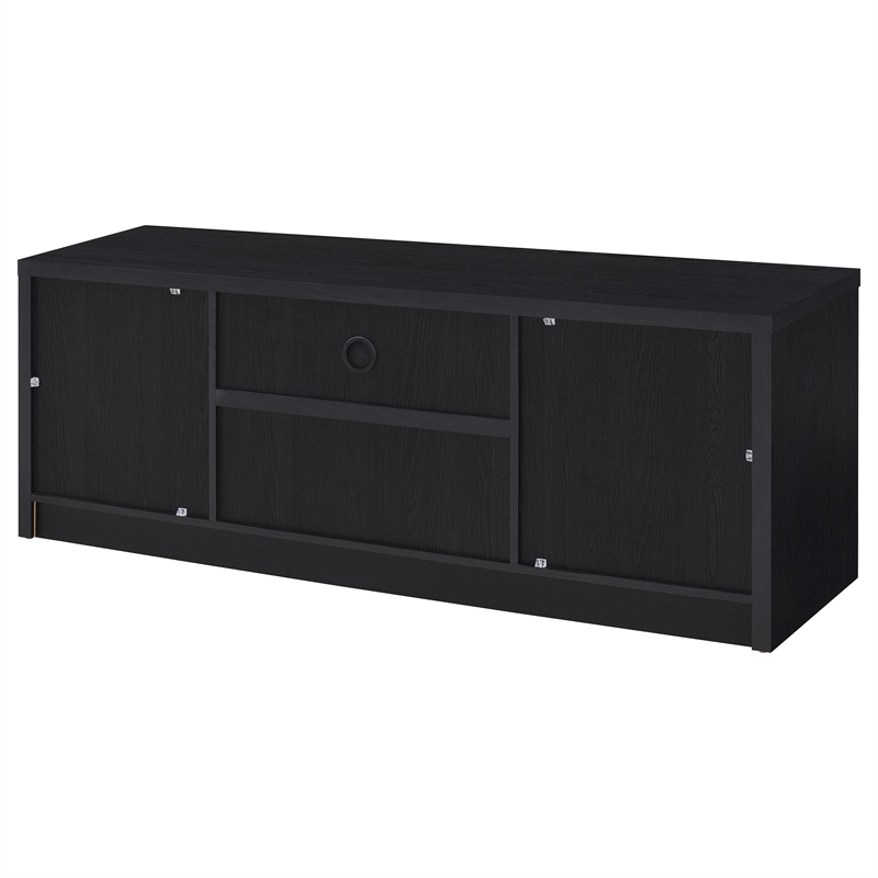 Pemberly Row 60-inch 2-door TV Stand Media Console in Black Finish