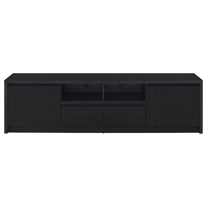 Pemberly Row 78-inch 2-door TV Stand Media Console in Black Finish