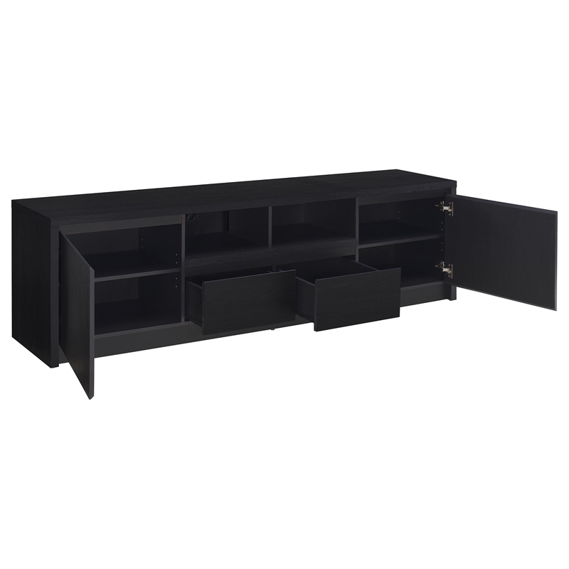 Pemberly Row 78-inch 2-door TV Stand Media Console in Black Finish