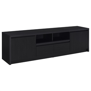 Pemberly Row 78-inch 2-door TV Stand Media Console in Black Finish