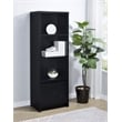 Pemberly Row 3-shelf Media Tower Entertainment Pier in Black Finish