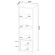 Pemberly Row 3-shelf Media Tower Entertainment Pier in Black Finish