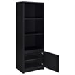 Pemberly Row 3-shelf Media Tower Entertainment Pier in Black Finish