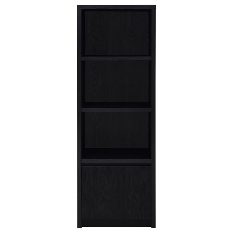 Pemberly Row 3-shelf Media Tower Entertainment Pier in Black Finish