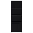 Pemberly Row 3-shelf Media Tower Entertainment Pier in Black Finish