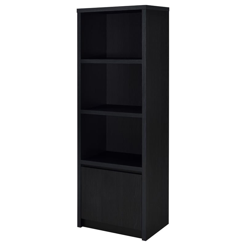 Pemberly Row 3-shelf Media Tower Entertainment Pier in Black Finish