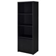Pemberly Row 3-shelf Media Tower Entertainment Pier in Black Finish
