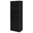 Pemberly Row 3-shelf Media Tower Entertainment Pier in Black Finish