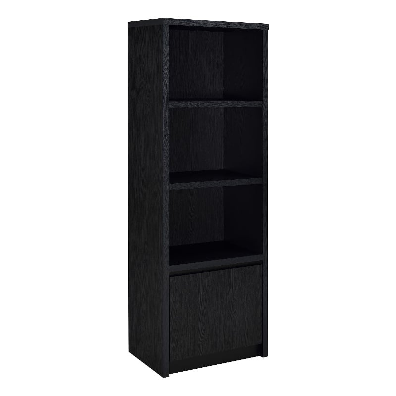 Pemberly Row 3-shelf Media Tower Entertainment Pier in Black Finish