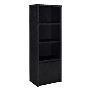 Pemberly Row 3-shelf Media Tower Entertainment Pier in Black Finish