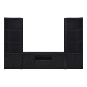 Pemberly Row 3-piece Entertainment Center 60-inch TV Stand in Black