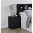 Pemberly Row 2-drawer Nightstand with LED Lights and USB Ports in Black