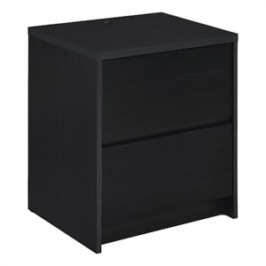 Pemberly Row 2-drawer Nightstand with LED Lights and USB Ports in Black