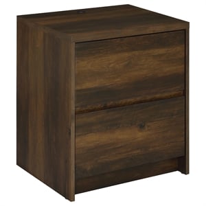 Pemberly Row 2-drawer Nightstand with LED Lights and USB Ports in Dark Pine