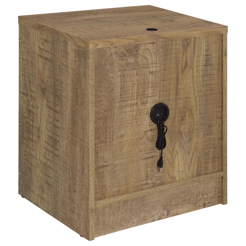 Pemberly Row 2-drawer Nightstand with LED Lights and USB Ports in Mango