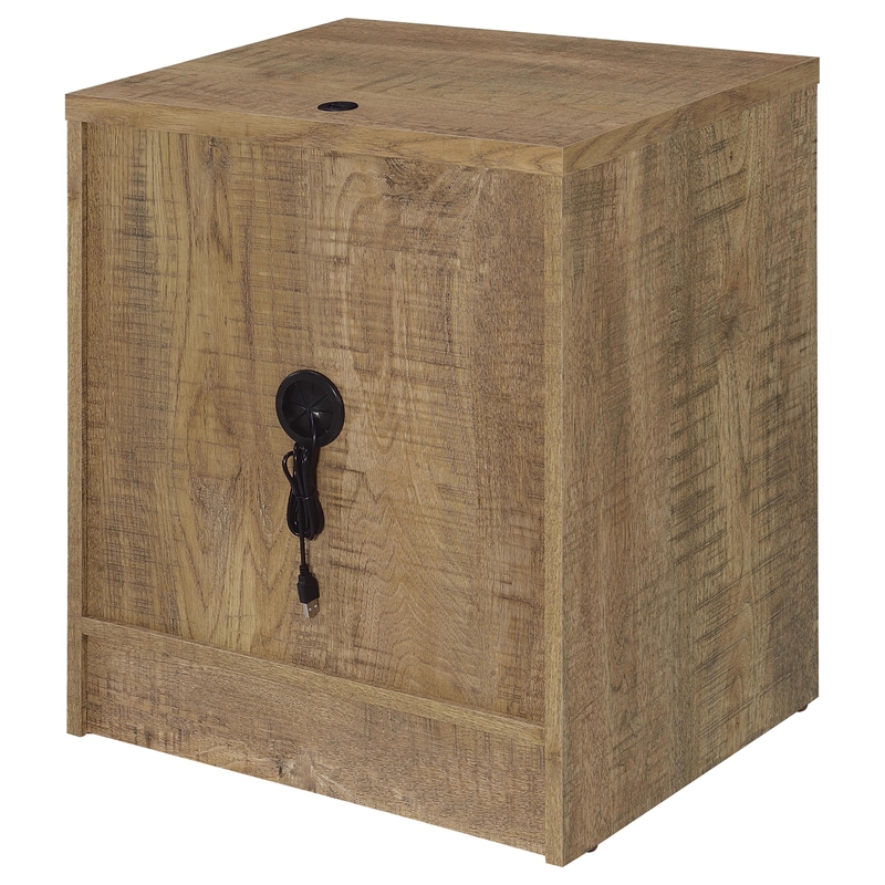 Pemberly Row 2-drawer Nightstand with LED Lights and USB Ports in Mango