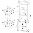 Pemberly Row 3-Shelf Bookcase with USB and Lockable Drawer in Mango