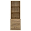 Pemberly Row 3-Shelf Bookcase with USB and Lockable Drawer in Mango