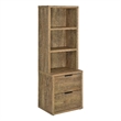 Pemberly Row 3-Shelf Bookcase with USB and Lockable Drawer in Mango