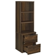 Pemberly Row 3-Shelf Bookcase with USB and Lockable Drawer in Dark Pine