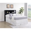 Pemberly Row 49-inch Full Wood Bookcase Headboard with 2 Cubbies in Black