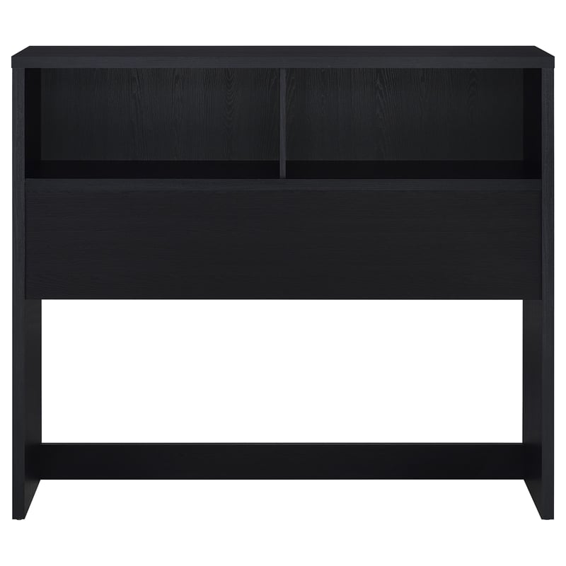 Pemberly Row 49-inch Full Wood Bookcase Headboard with 2 Cubbies in Black