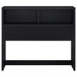 Pemberly Row 49-inch Full Wood Bookcase Headboard with 2 Cubbies in Black