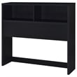 Pemberly Row 49-inch Full Wood Bookcase Headboard with 2 Cubbies in Black