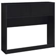 Pemberly Row 49-inch Full Wood Bookcase Headboard with 2 Cubbies in Black