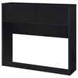 Pemberly Row 49-inch Full Wood Bookcase Headboard with 2 Cubbies in Black