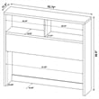 Pemberly Row 49-inch Full Wood Bookcase Headboard with 2 Cubbies in Black