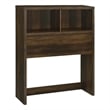 Pemberly Row 49-inch Twin Wood Bookcase Headboard in Dark Pine