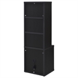 Pemberly Row 3-Shelf Bookcase with USB and Lockable Drawer in Black