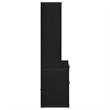 Pemberly Row 3-Shelf Bookcase with USB and Lockable Drawer in Black