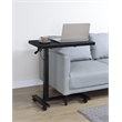 Pemberly Row Pneumatic Adjustable C-Shape Side Table with Casters in Black