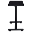 Pemberly Row Pneumatic Adjustable C-Shape Side Table with Casters in Black