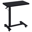 Pemberly Row Pneumatic Adjustable C-Shape Side Table with Casters in Black