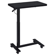 Pemberly Row Pneumatic Adjustable C-Shape Side Table with Casters in Black